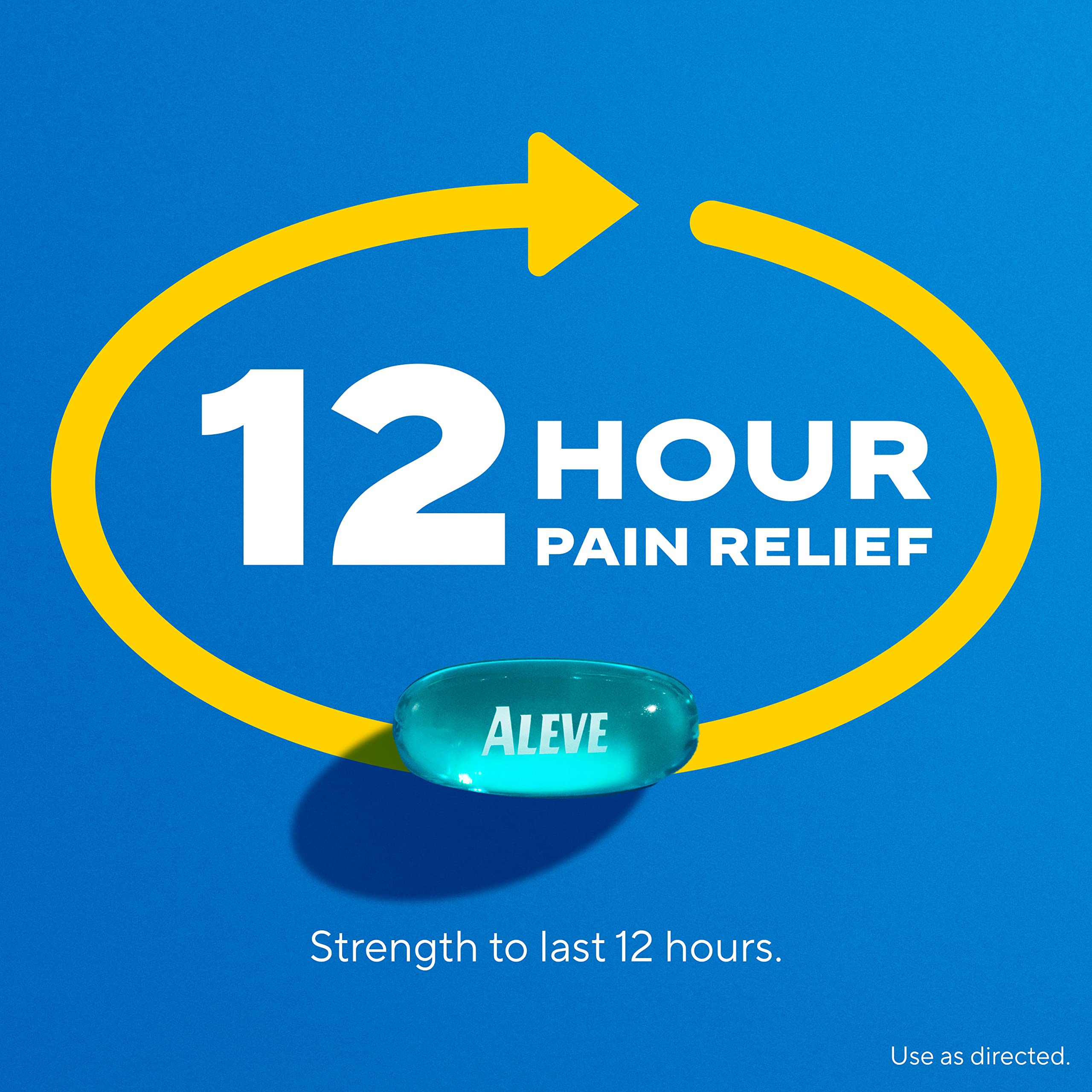 Authentic USA imported Aleve twelve hour pain medicine container with child resistant cap