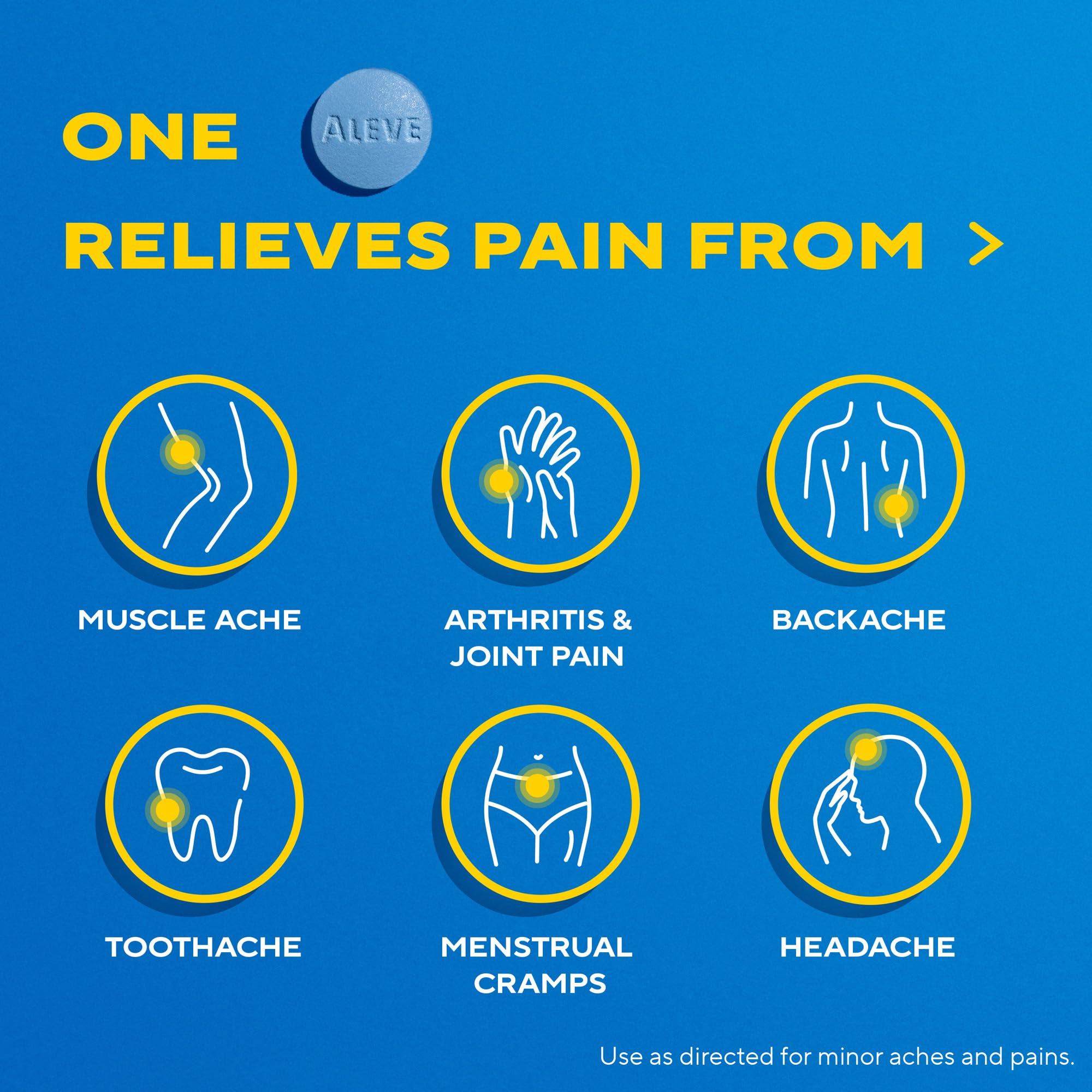 Authentic USA imported Aleve pain medicine for adult headache care