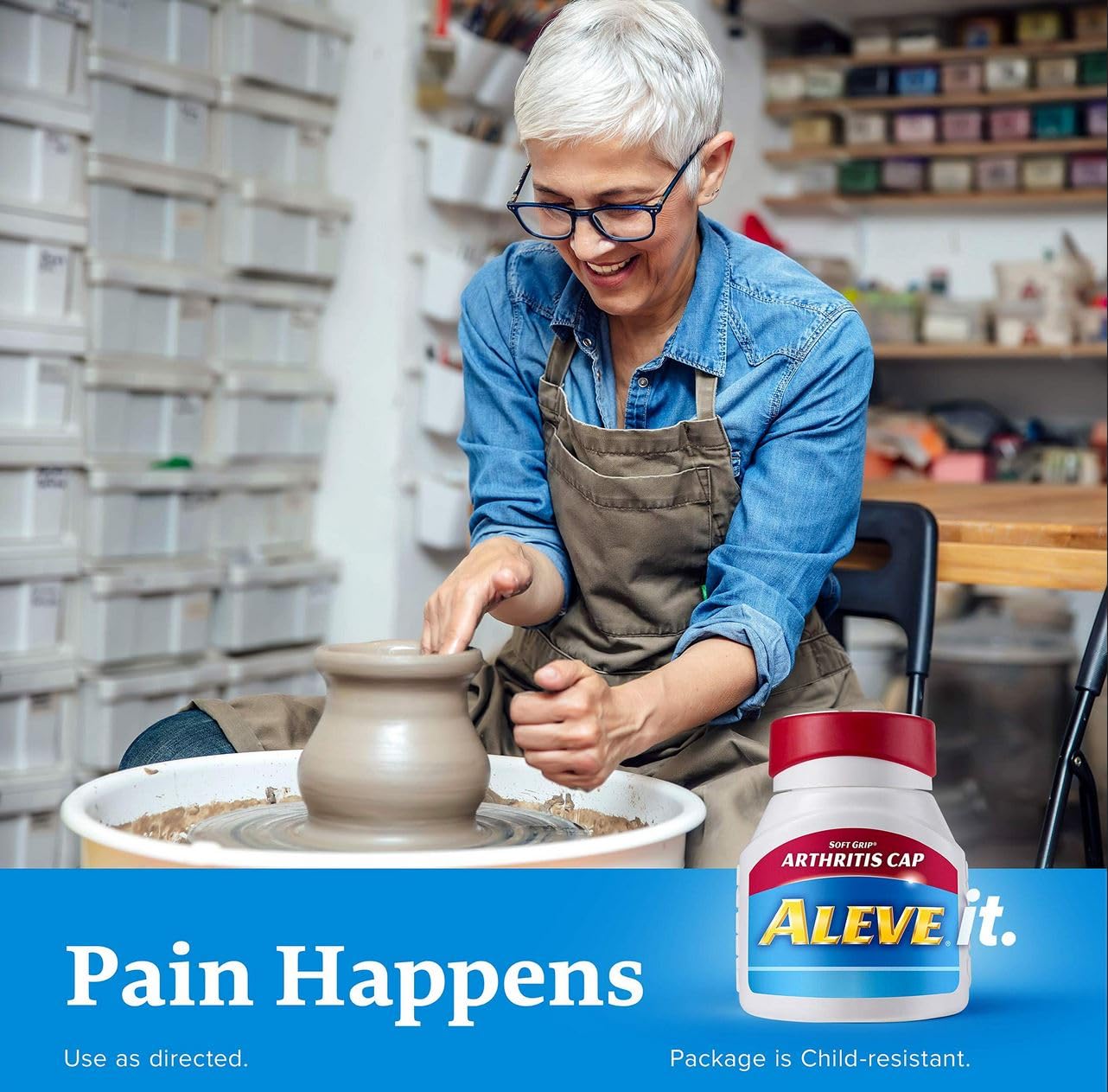 Aleve easy open arthritis cap bottle design details