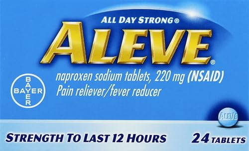 Authentic USA imported Aleve twenty four blue tablets box details
