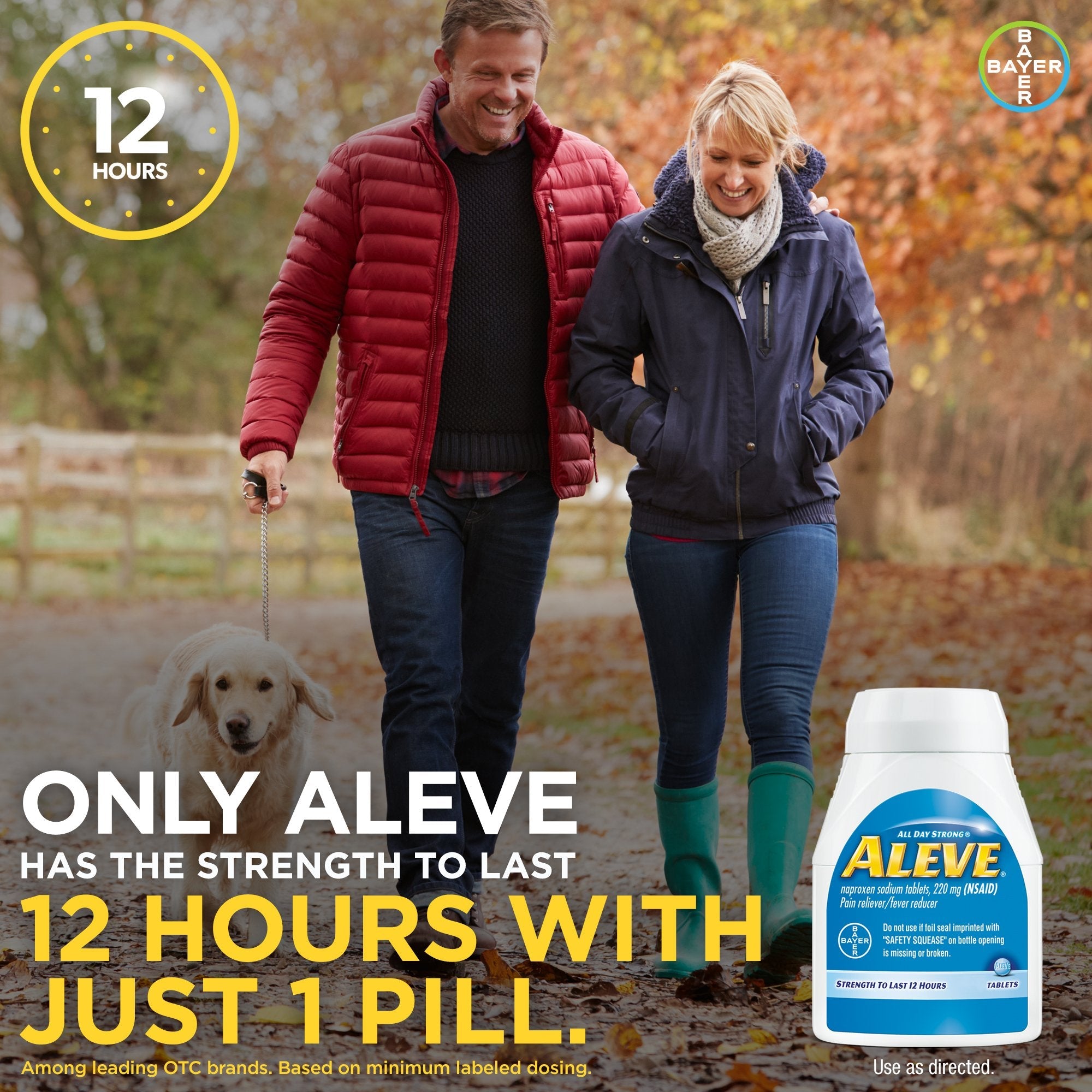 Aleve twelve hour strength body ache reliever packaging instructions