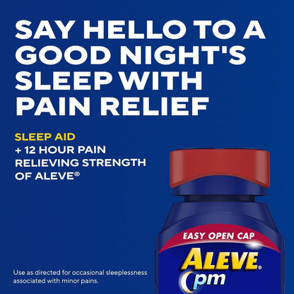 Aleve PM twin pack 80 count easy open cap bottles for adults