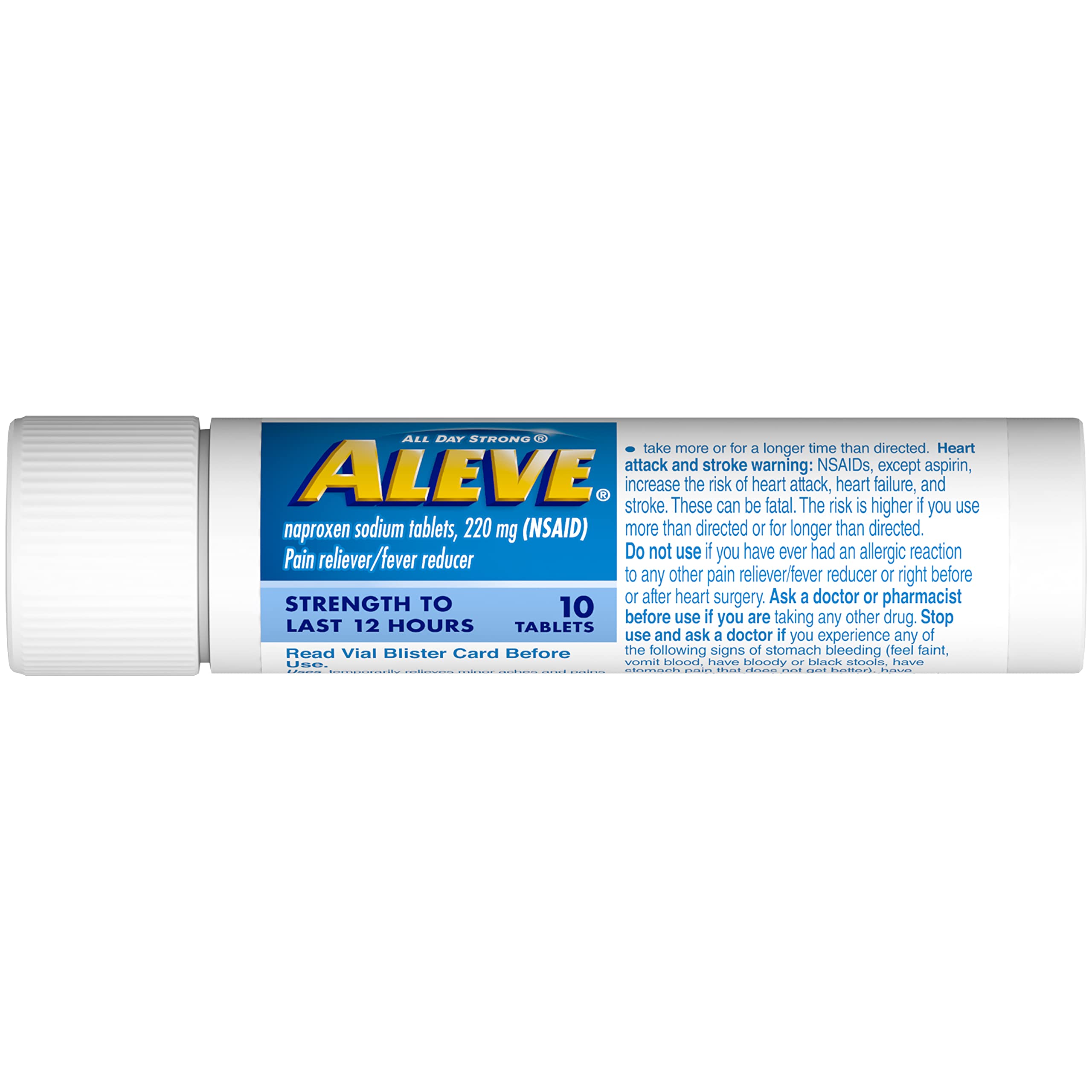 Aleve long lasting twelve hour pain relief tablets package instructions