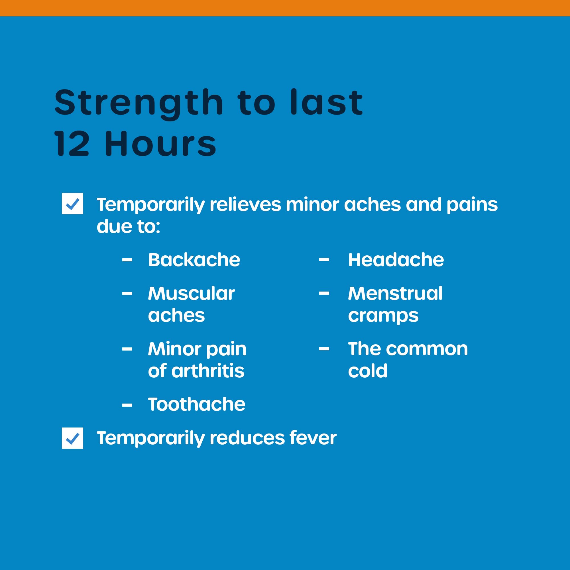Close up view of the consumer safety warnings and stomach bleeding alerts on the imported naproxen label