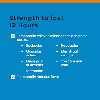Close up view of the consumer safety warnings and stomach bleeding alerts on the imported naproxen label