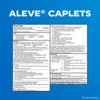 Aleve imported pain reliever medication back panel showing precise dosage directions