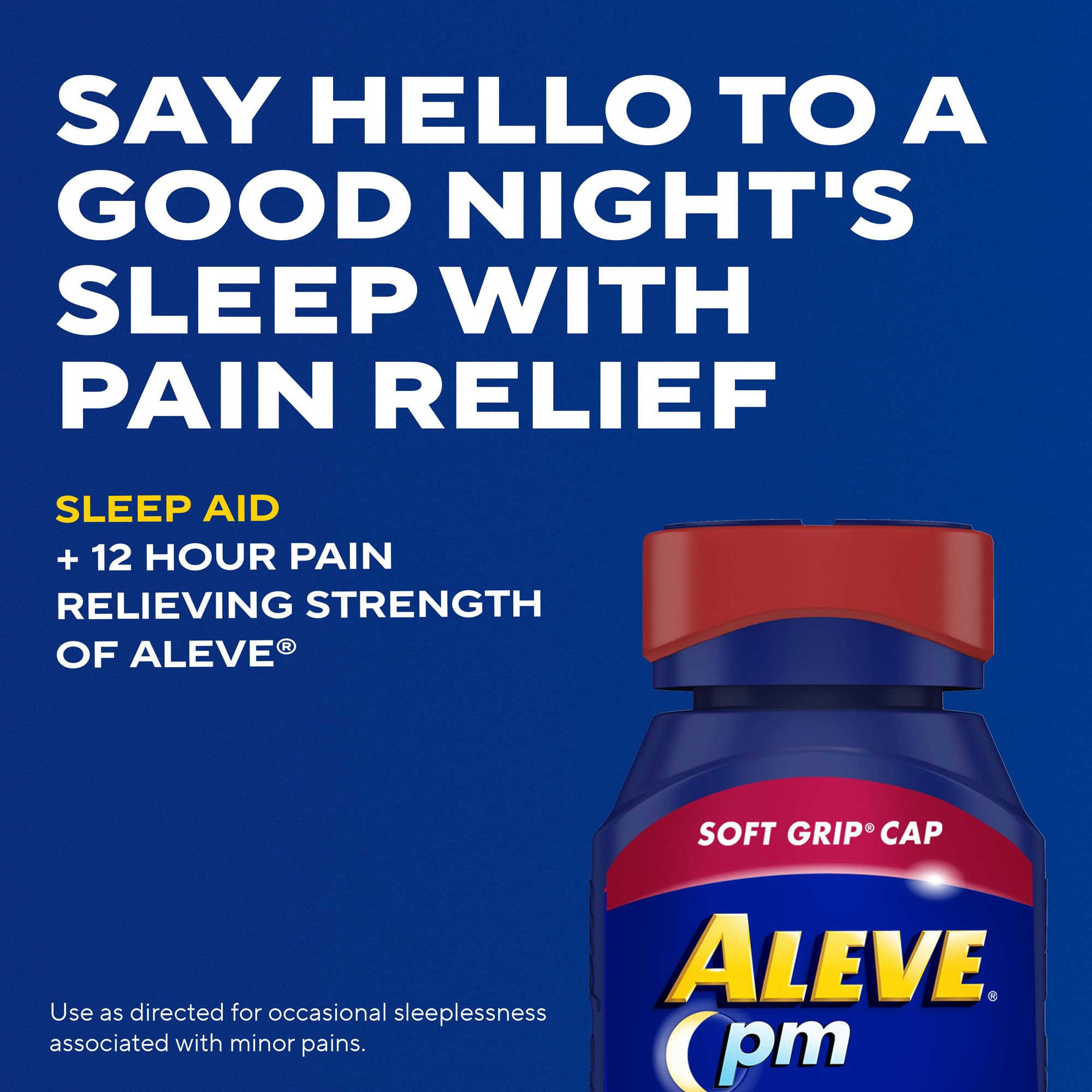 Aleve PM naproxen sodium and diphenhydramine HCl caplets side label details