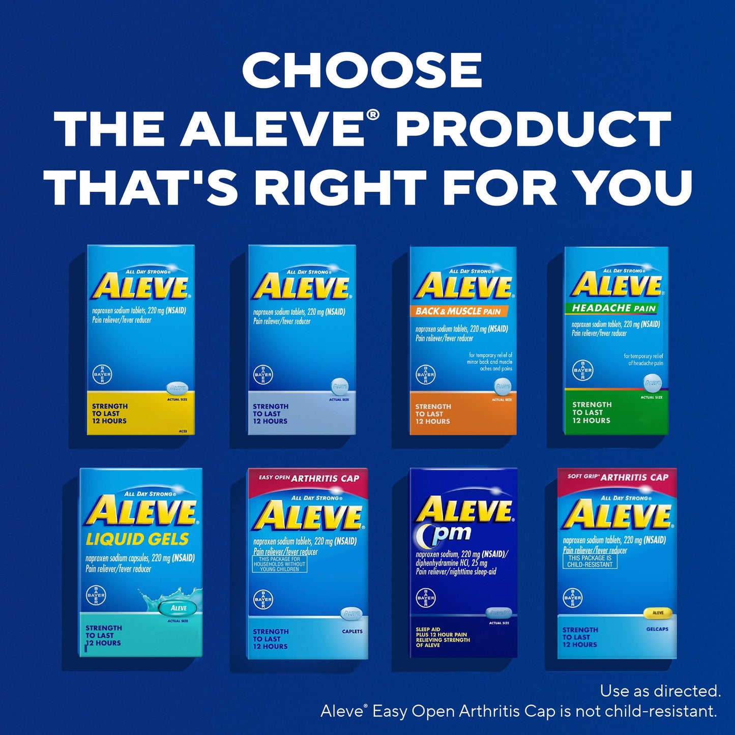 Aleve PM sleep aid caplets for minor aches and arthritis pain relief