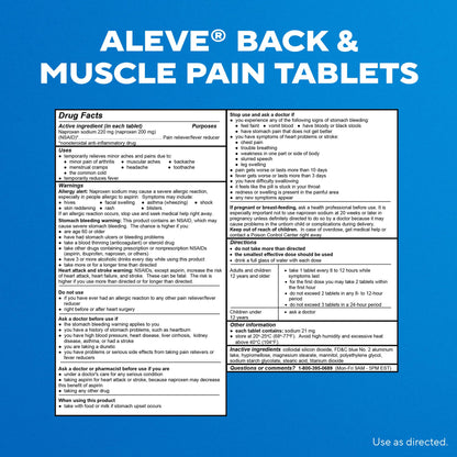 Aleve premium American imported pain relief medicine bottle for adults