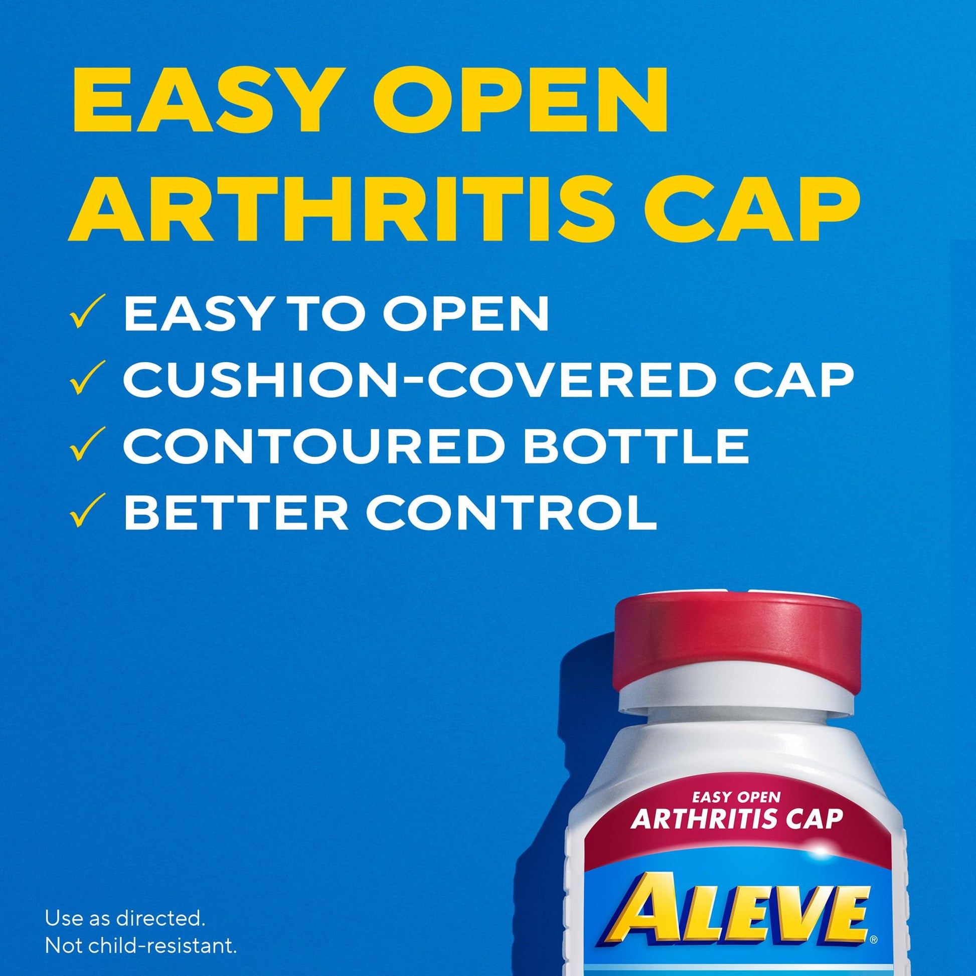 Aleve long lasting minor arthritis pain relief formula 160 count bottle on a clean white background