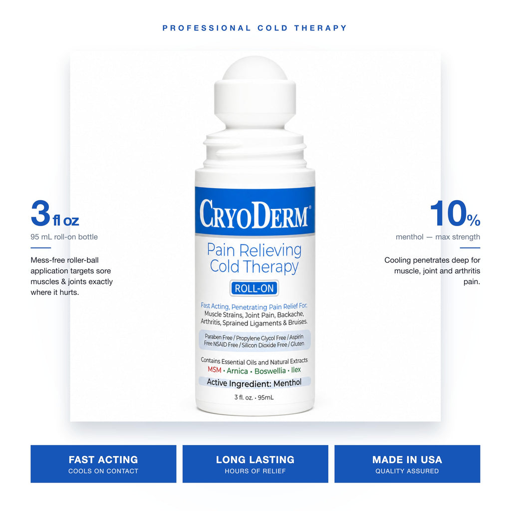 CryoDerm 3 Ounce cooling topical analgesic applicator closeup