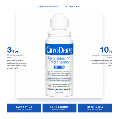 CryoDerm 3 Ounce cooling topical analgesic applicator closeup