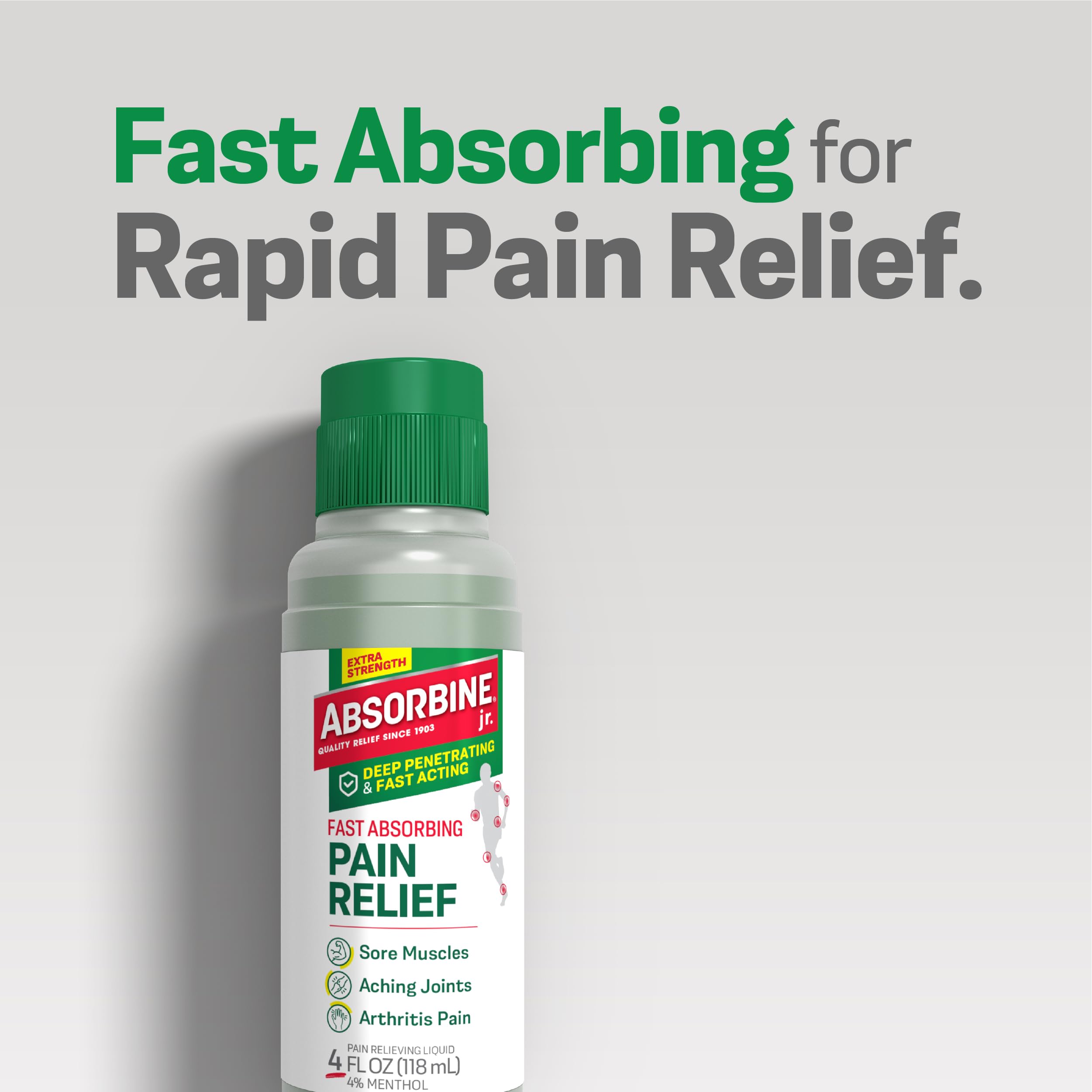 Absorbine Jr topical analgesic liquid with built-in no-mess applicator tip
