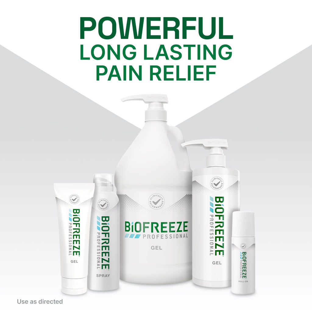 Biofreeze Professional fast acting non sticky pain relief gel imported bottle view