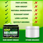 Side view of the 4 Ounce Arvesa natural hemp cream pain relief container