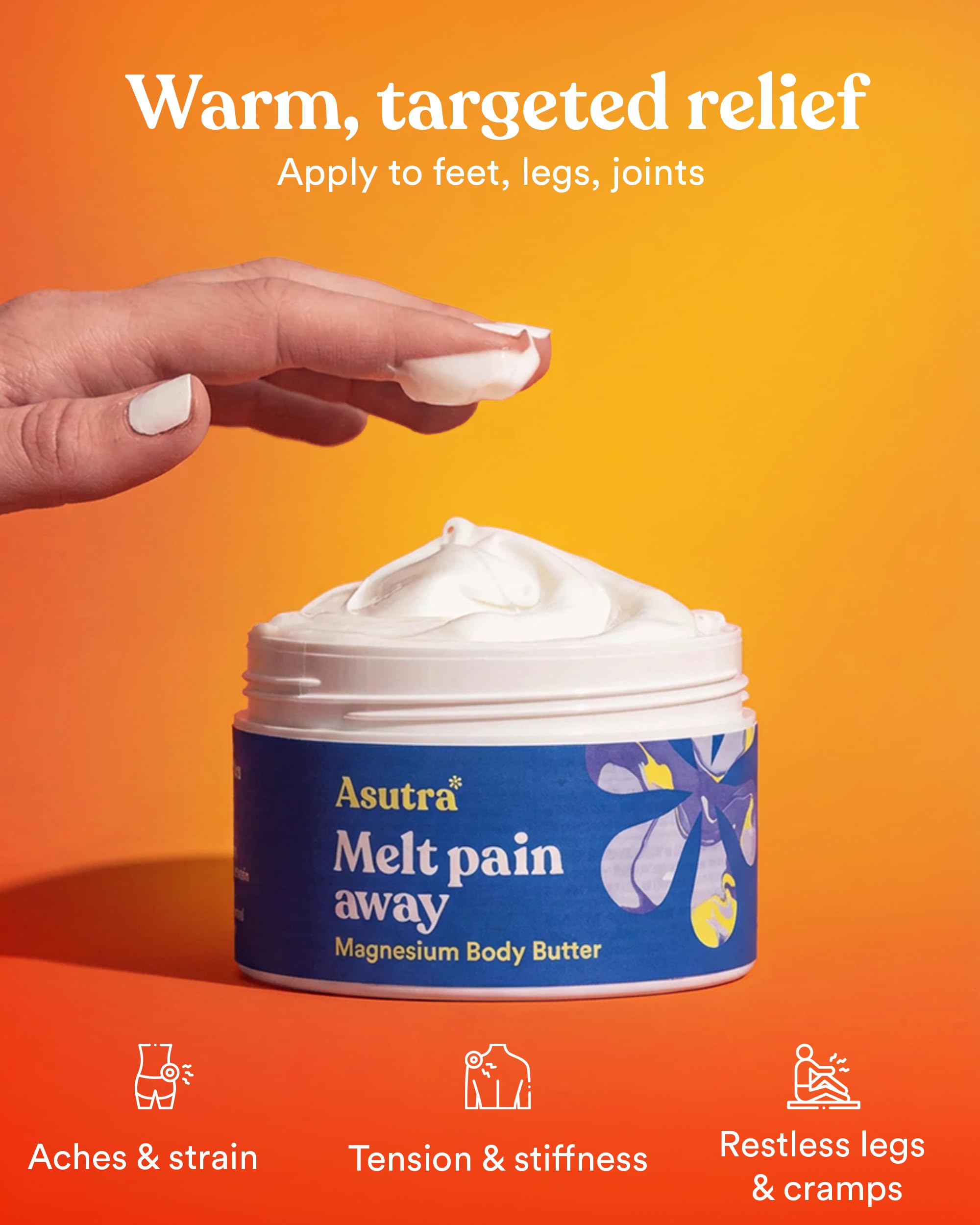 Asutra Melt Pain Away warming capsaicin pain relief cream label view