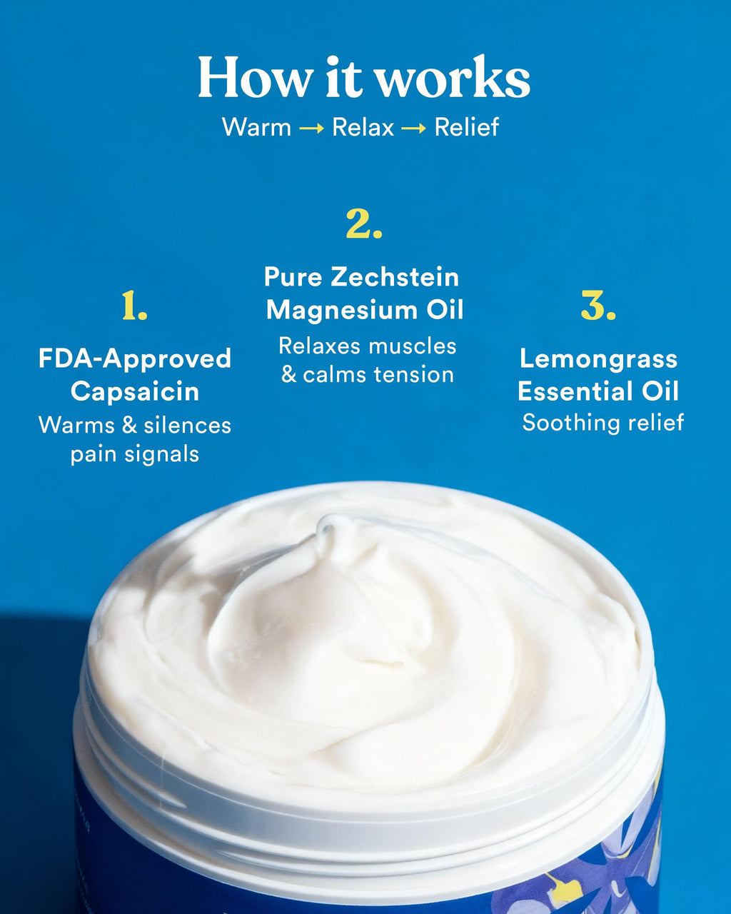 Asutra pain relief cream with lemongrass oil packaging details