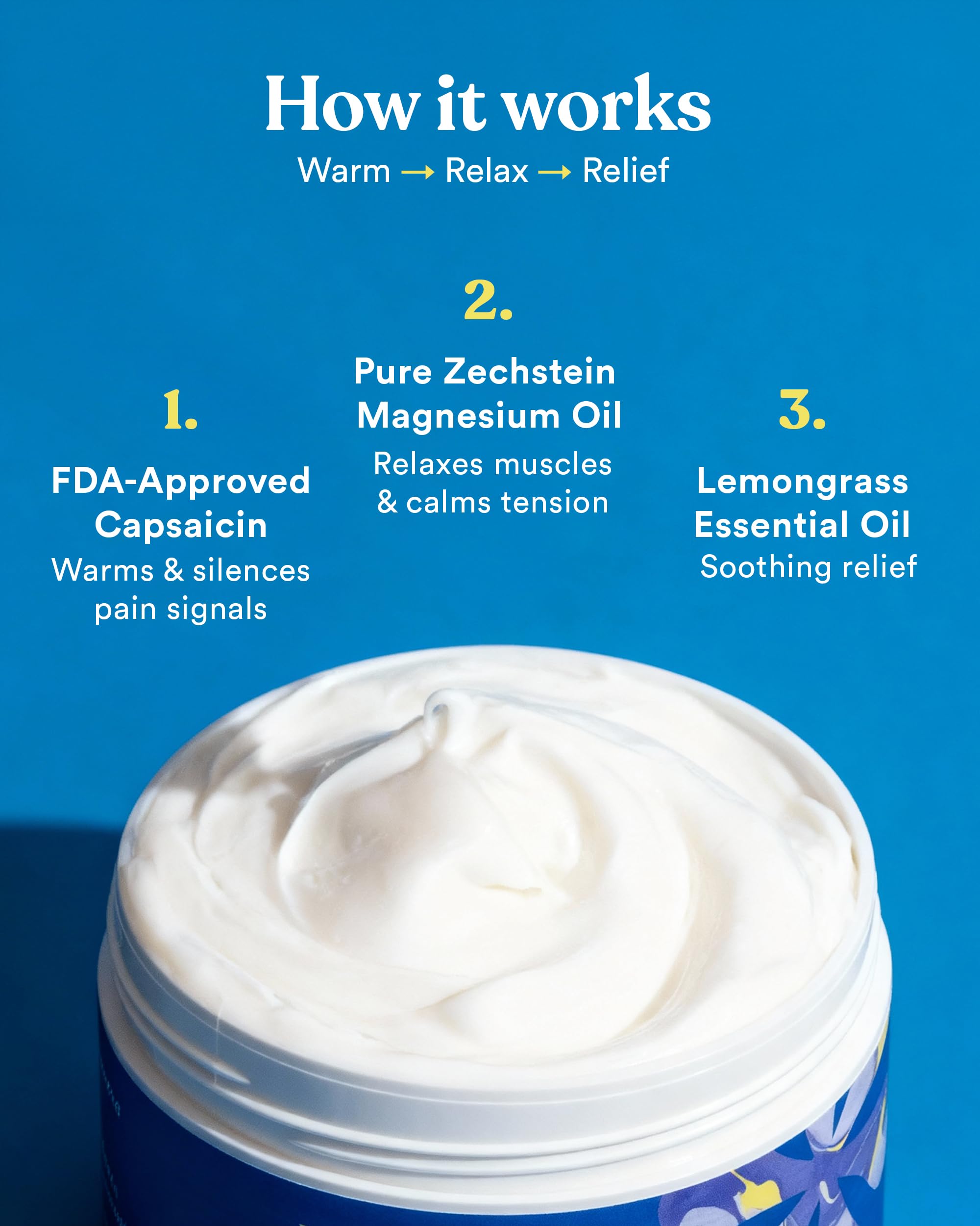 Asutra pain relief cream with lemongrass oil packaging details