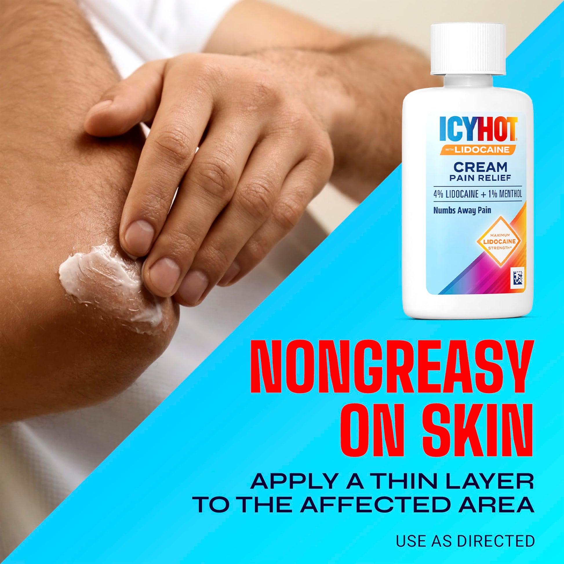 Fast absorbing lidocaine cream for localized nerve pain