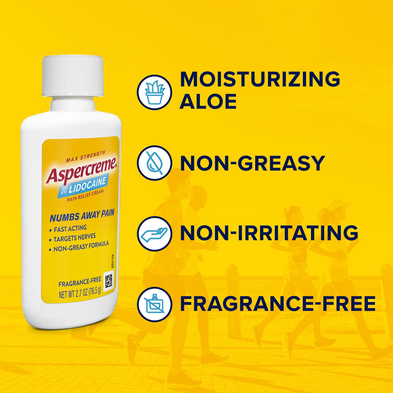 Non greasy topical numbing cream for minor arthritis and backache relief.