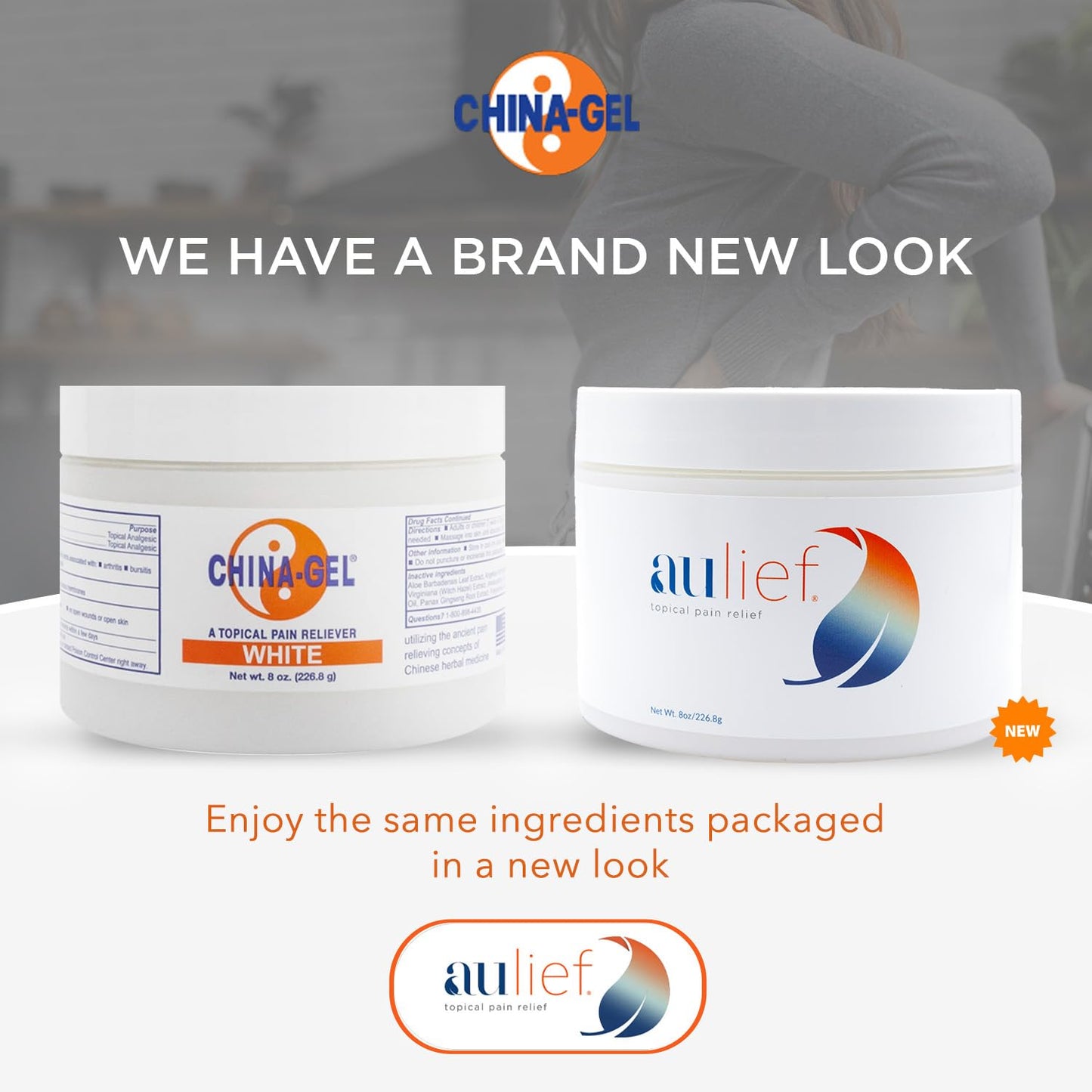 Aulief topical pain reliever cream packaging showing ingredients list