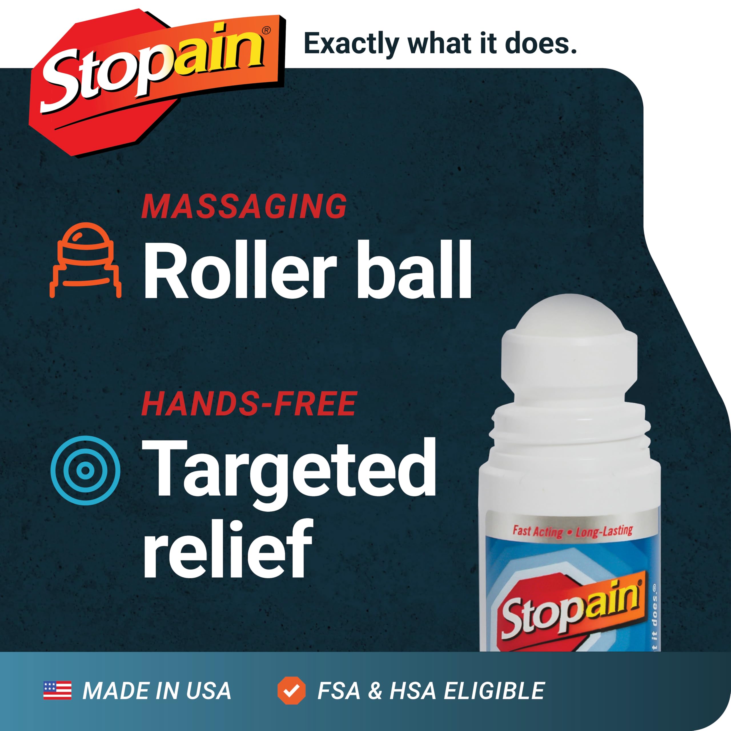 Authentic Stopain USA made maximum strength fast acting formula label view