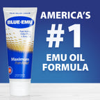 Blue-Emu topical analgesic cream tube showing active ingredient information
