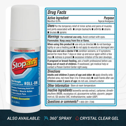 Stopain extra strength non greasy non staining topical gel consumer instructions