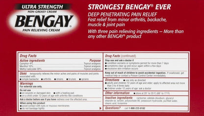 Two tubes of imported non-greasy topical analgesic cream for muscle and joint care.