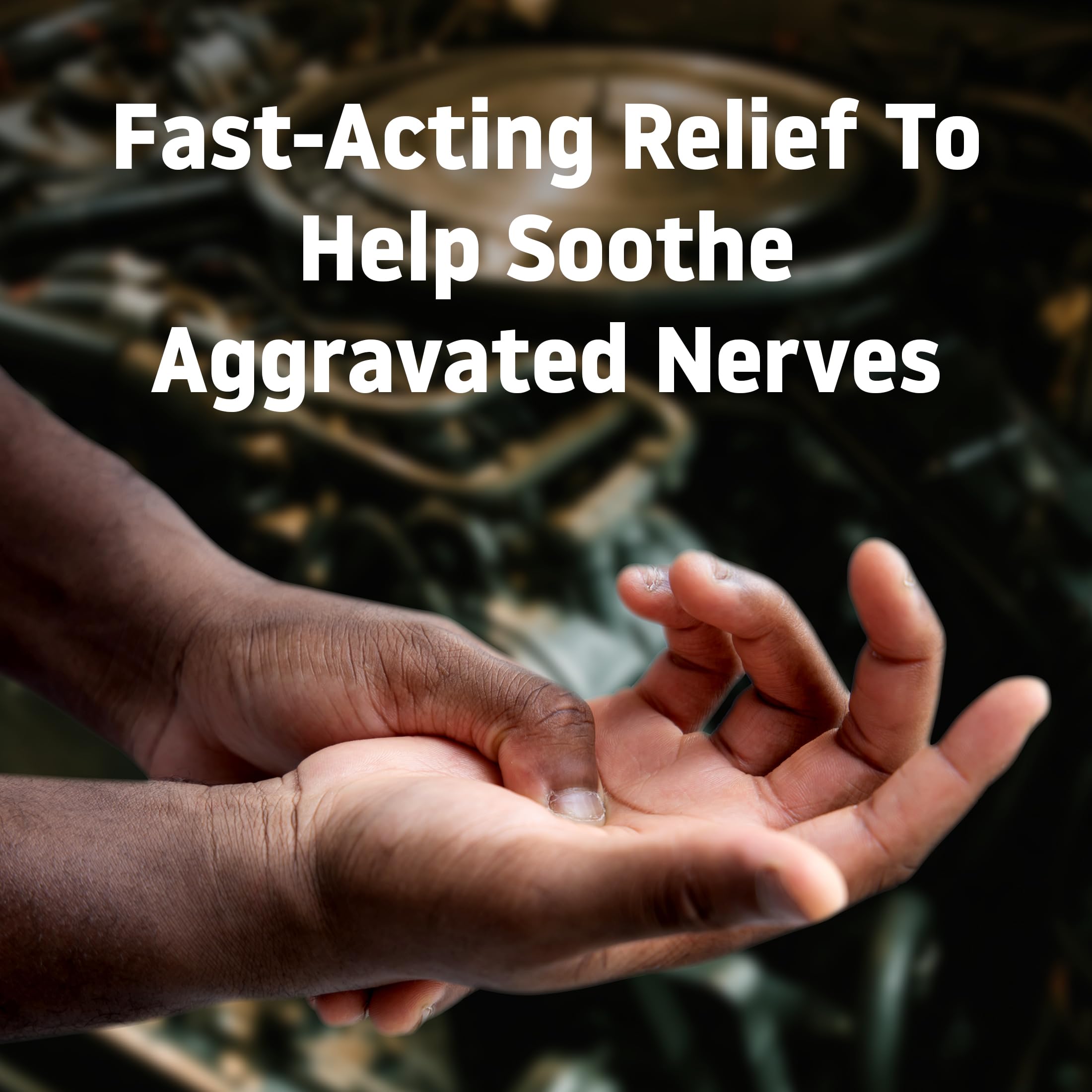 USA imported Theraworx nerve relief foam close up bottle label.