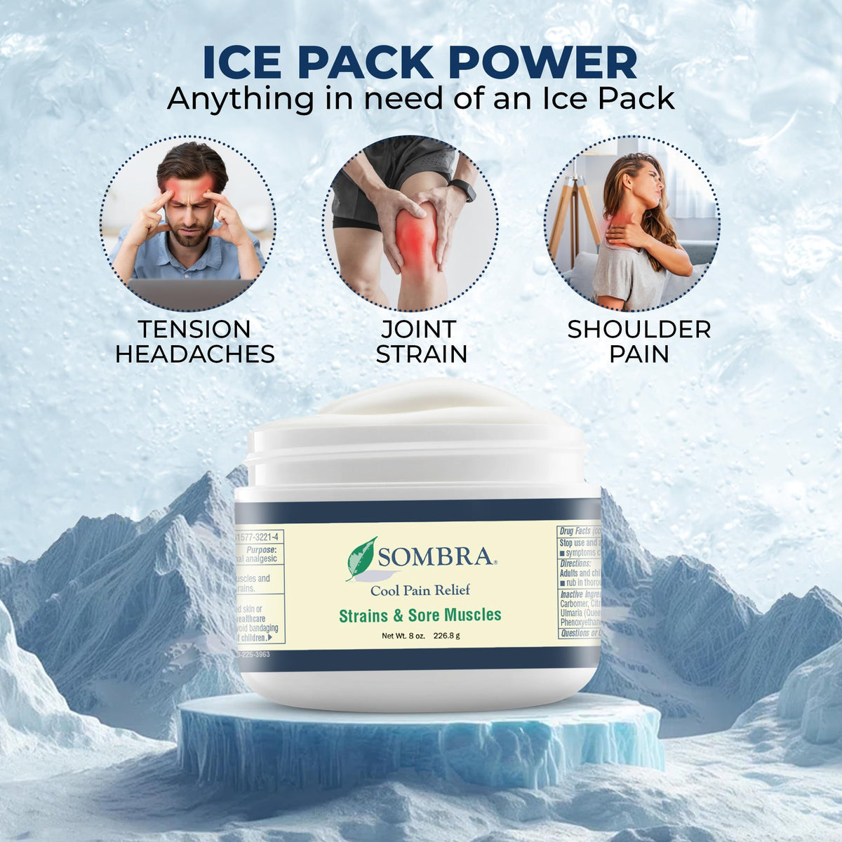 Sombra professional pain relieving cool gel authentic USA imported product label
