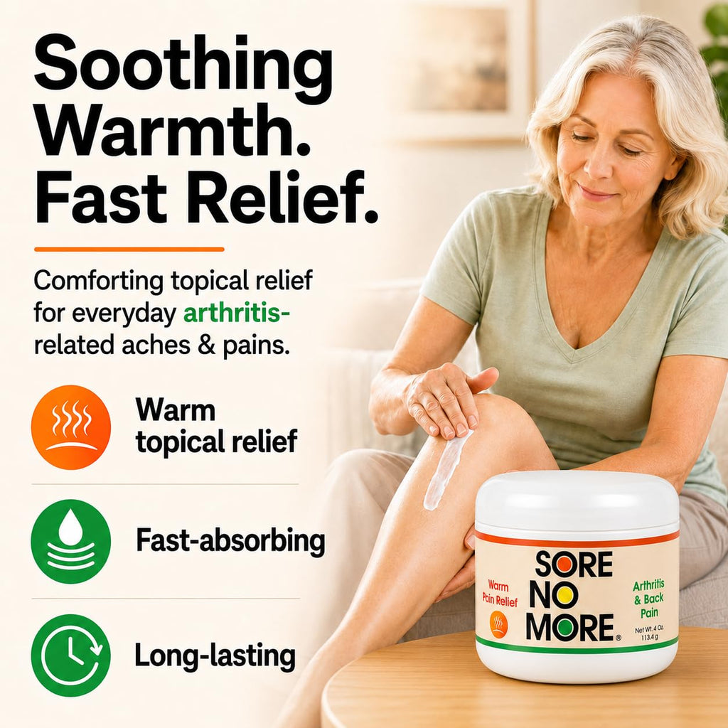 Sore No More 4 ounce joint pain relief rub directions section