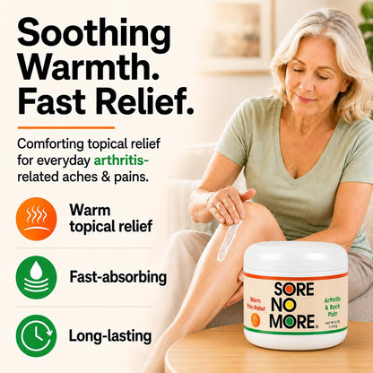 Sore No More 4 ounce joint pain relief rub directions section