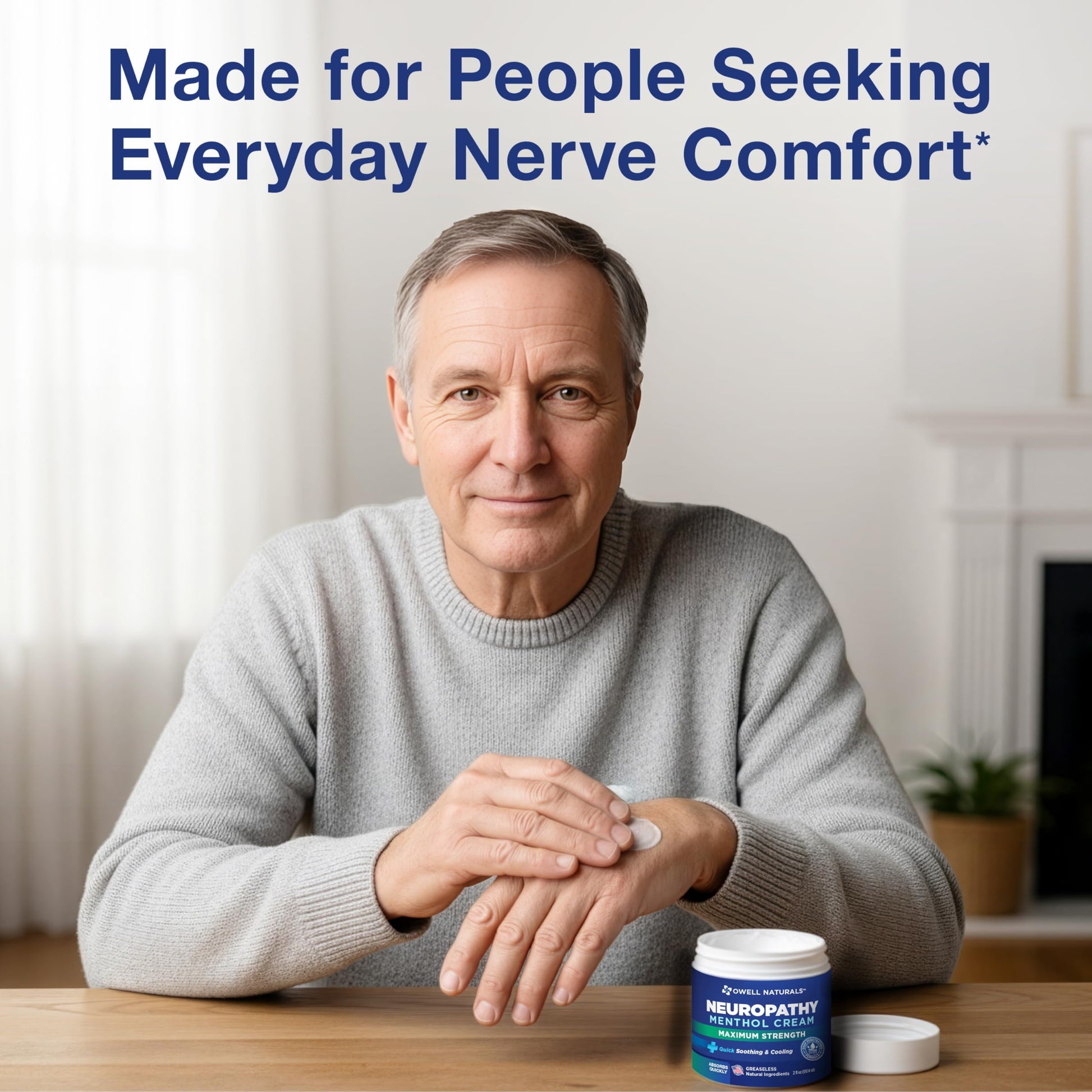 Premium maximum strength neuropathy cream for targeted leg and toe relief.