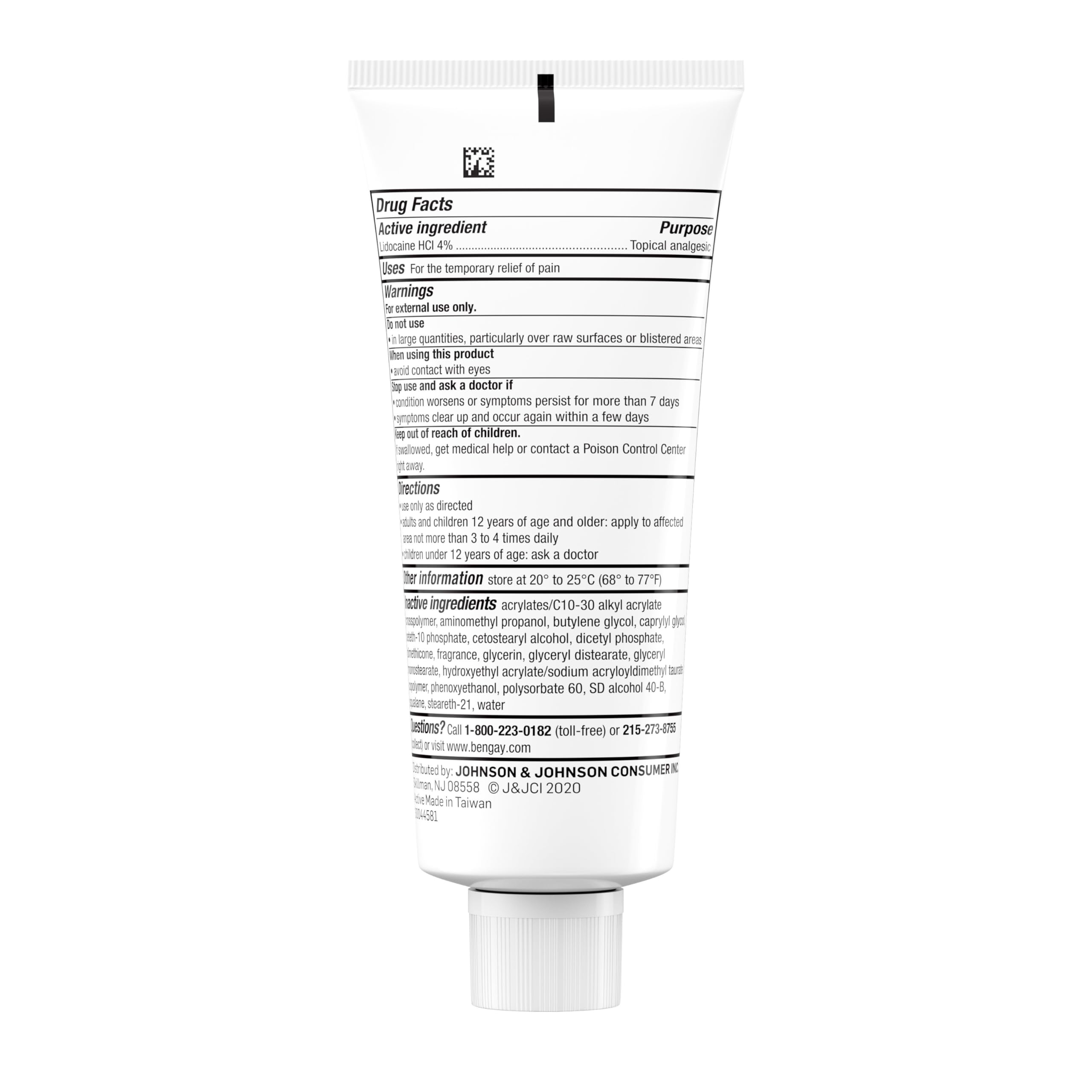 Bengay lidocaine joint and muscle relief cream application directions panel