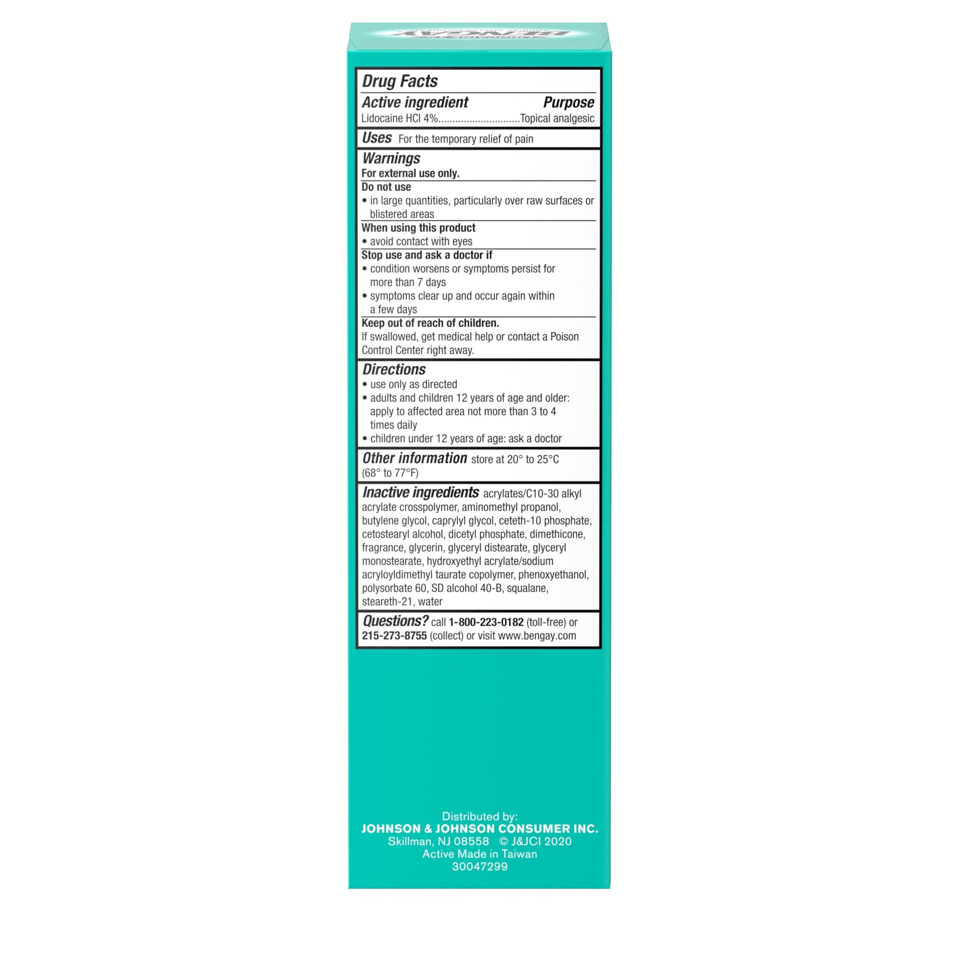 Authentic imported USA Bengay lidocaine non greasy cream for back and knee pain relief