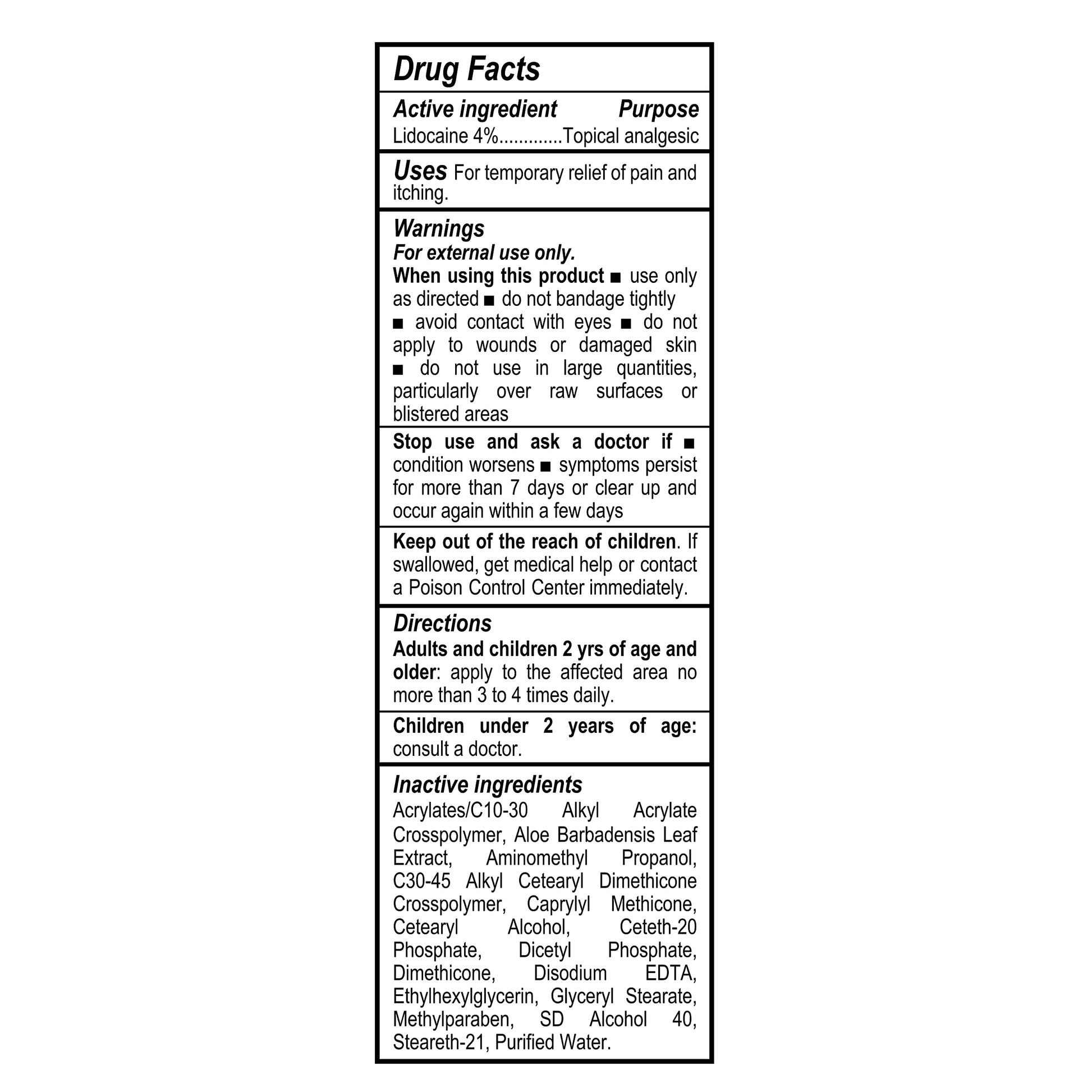 A+Health lidocaine four percent pain relief roll on standing upright on a clean background