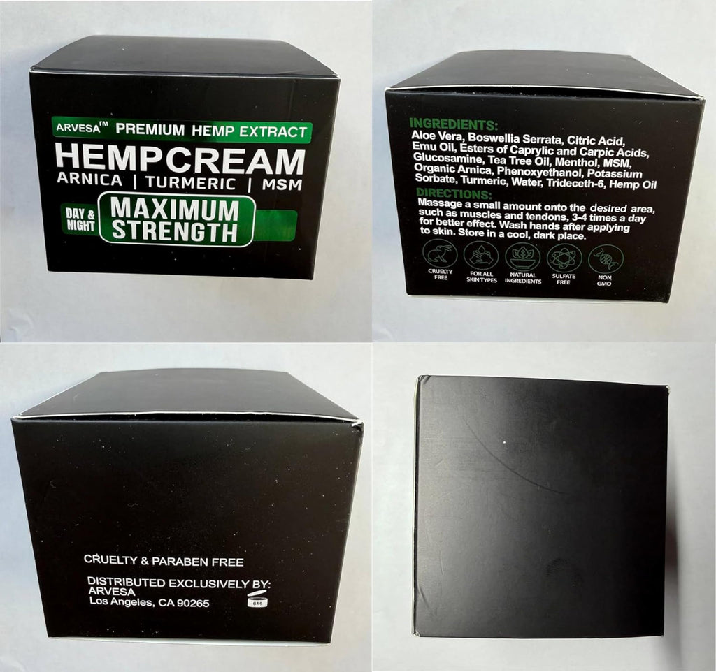 Daily application of authentic imported arvesa hemp cream on knee joint