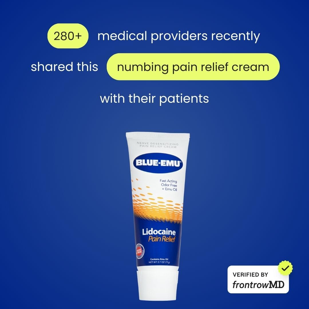 BLUE-EMU maximum strength 4% lidocaine numbing cream packaging details