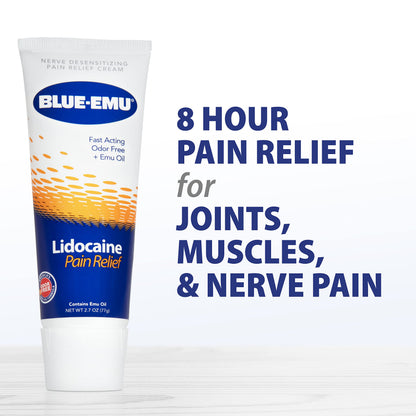 Odorless BLUE-EMU pain relief cream with soft sponge applicator