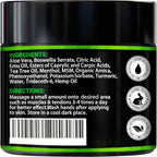 Side view of Arvesa premium hemp cream packaging highlighting its fast absorption benefits