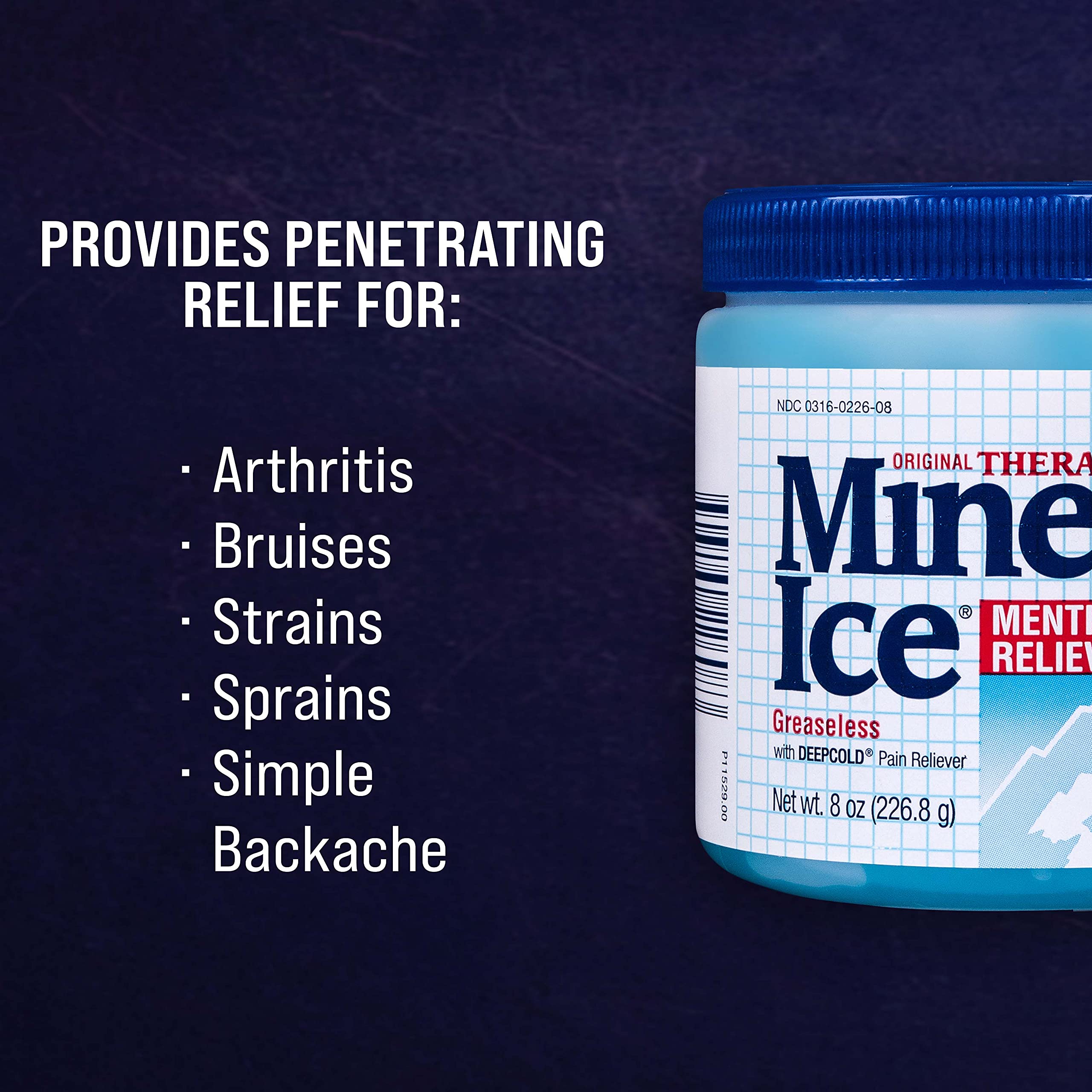 Mineral Ice authentic United States imported blue gel texture showcase
