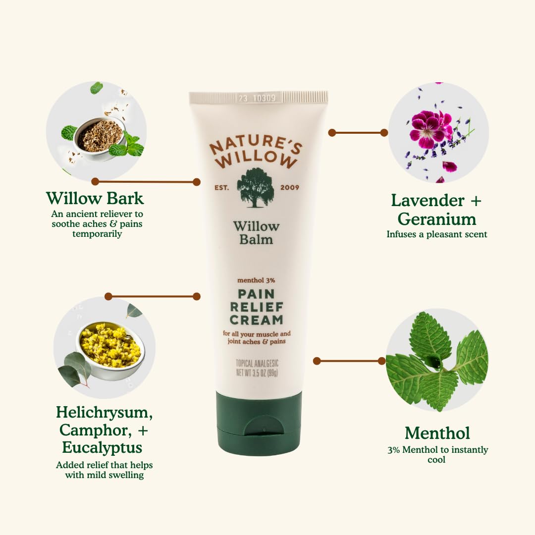Nature's Willow authentic USA imported botanical pain relief ointment
