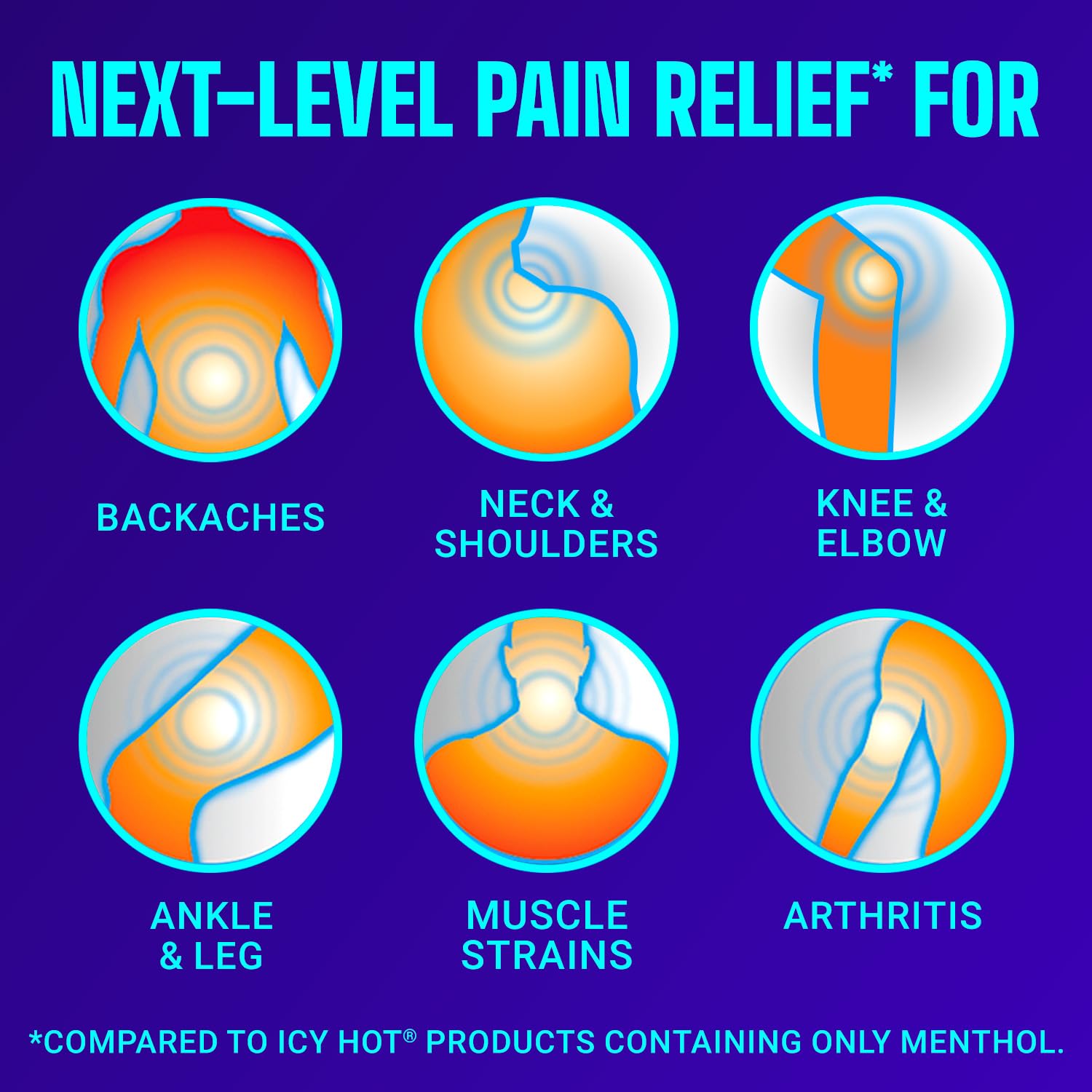 Icy Hot PRO pain relief stick back label showing active ingredients list