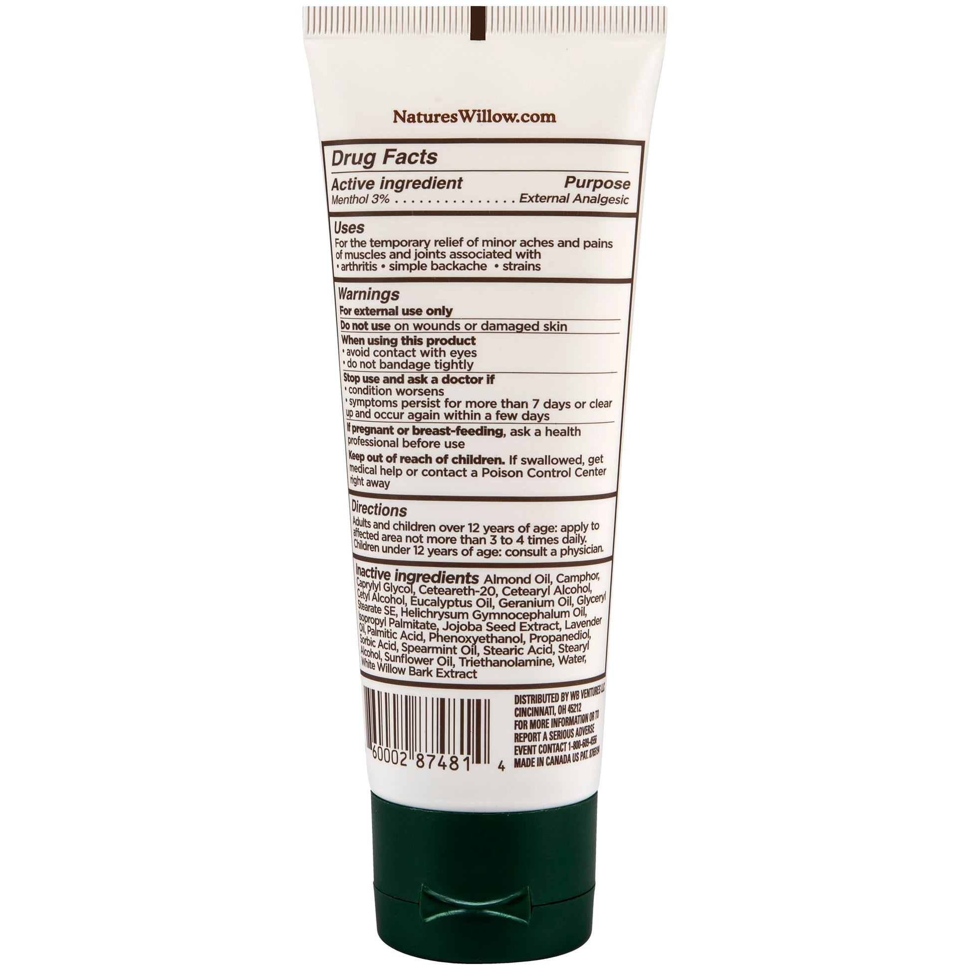 Nature's Willow non greasy joint care balm close up application view