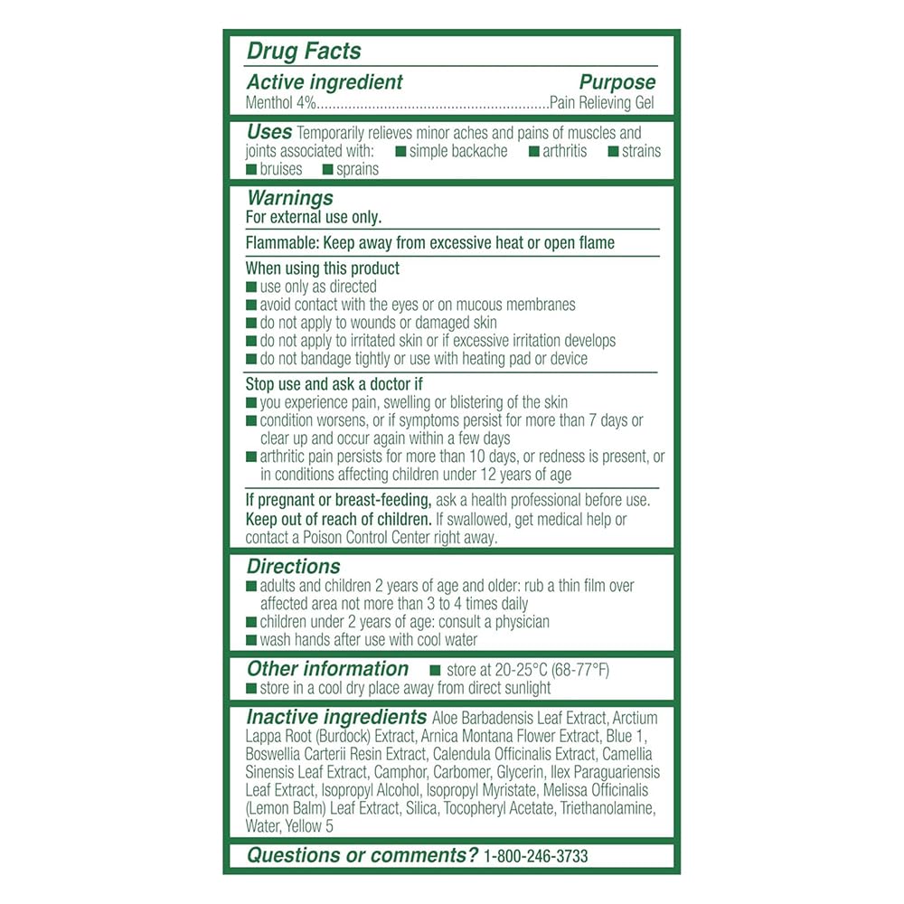 Biofreeze colorless topical pain relief gel application instructions