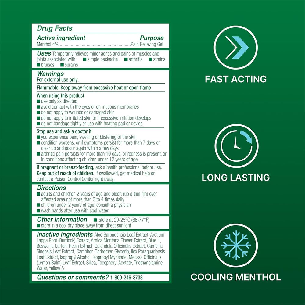 Biofreeze professional grade cold therapy gel for lower back pain