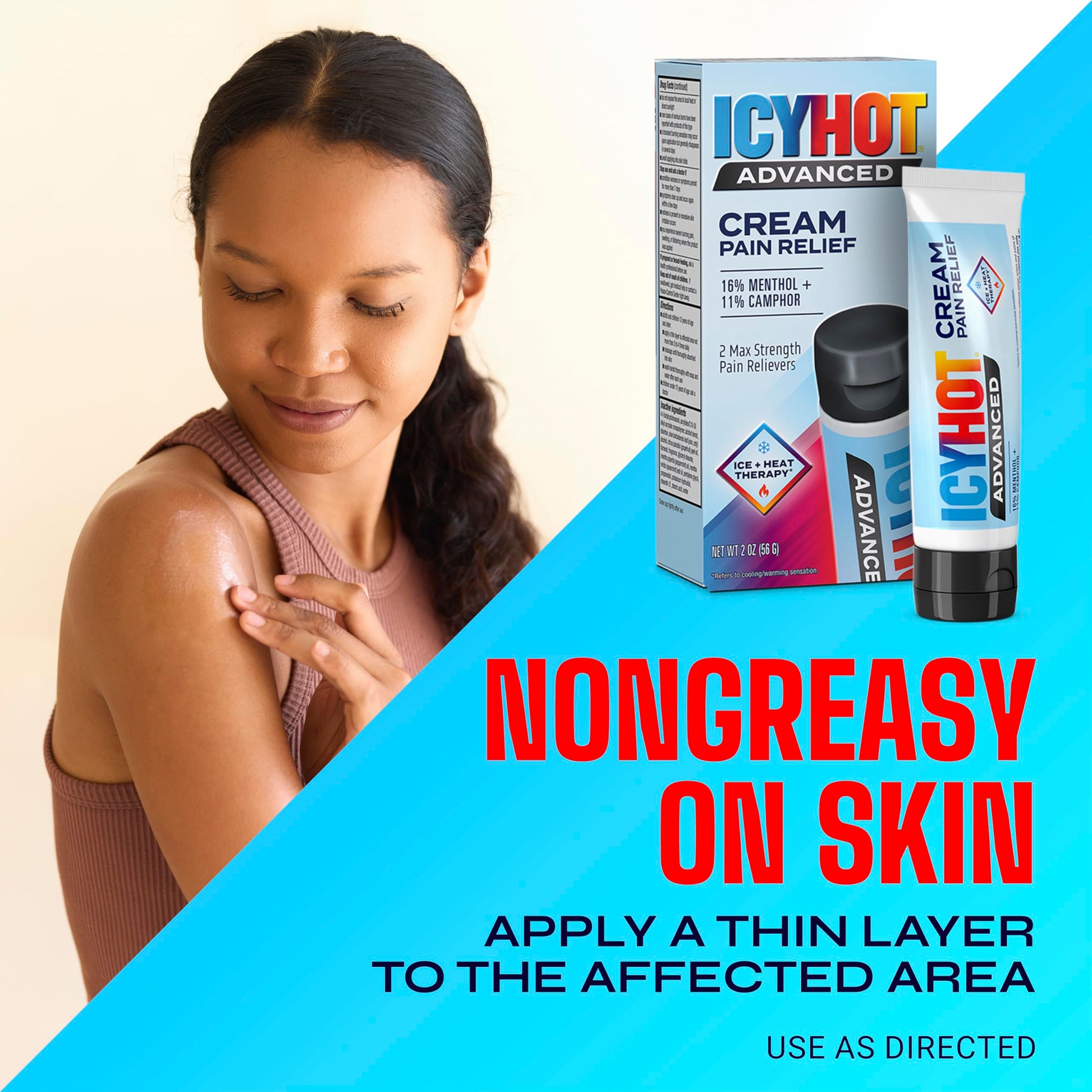 Icy Hot Advanced topical analgesic cream showing secure cap and opening seal