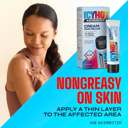 Icy Hot Advanced topical analgesic cream showing secure cap and opening seal