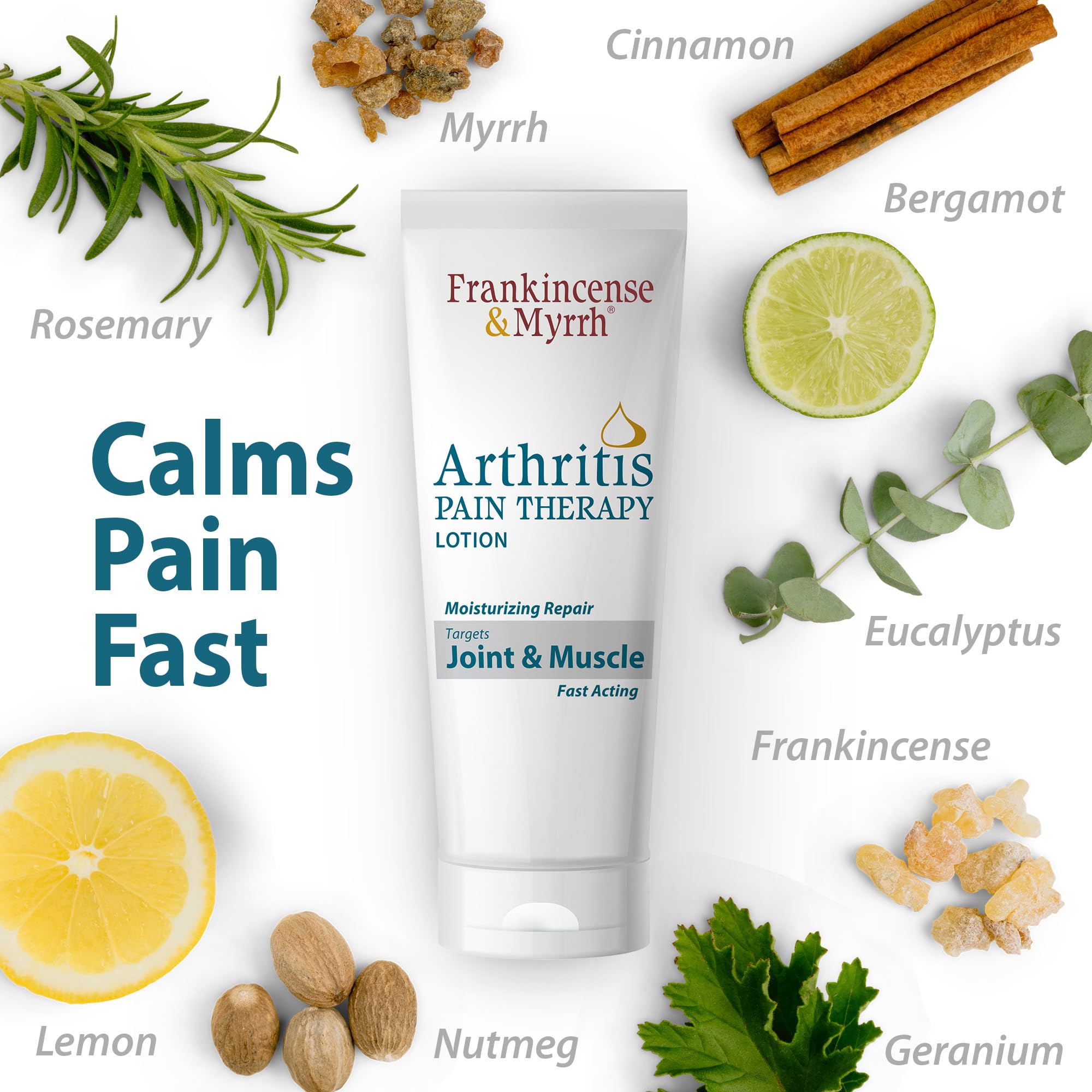 Frankincense and Myrrh back label showing drug facts and menthol ingredients